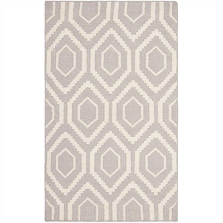 Safavieh 11 ft. x 15 ft. Oversized Contemporary Dhurries- Grey and Ivory- Flatweave Rug DHU556G-1115